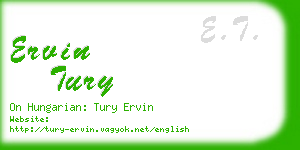 ervin tury business card